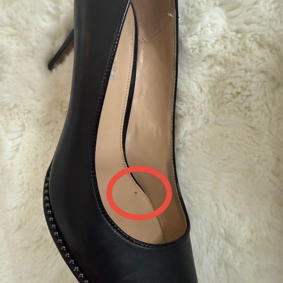 👠 COACH Black Studded Pointed Toe Leather High Heel Pumps Size 8 - Picture 12 of 15